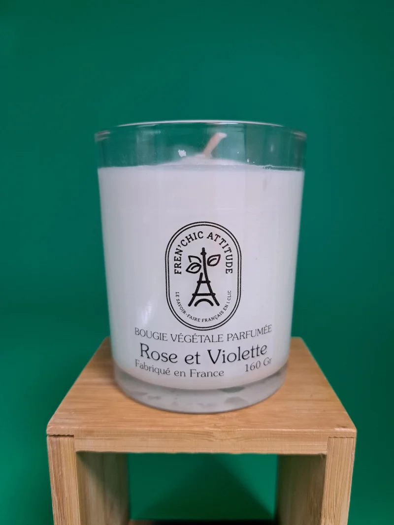 Bougie senteur rose et violette