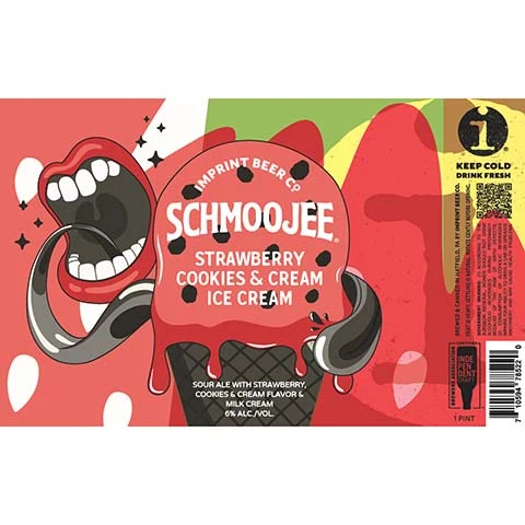 Imprint Schmoojee Strawberry Cookies & Cream Ice Cream