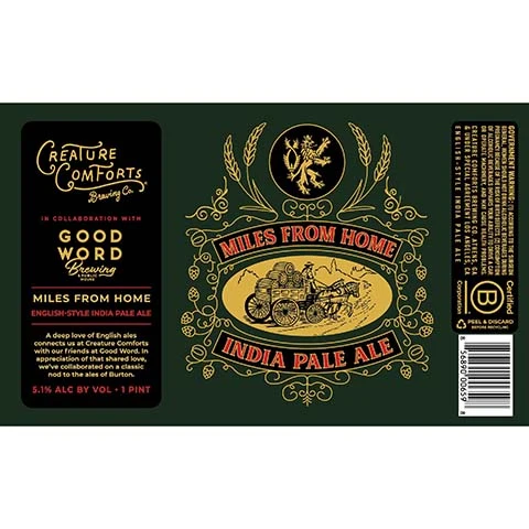 Creature Comforts Miles From Home IPA