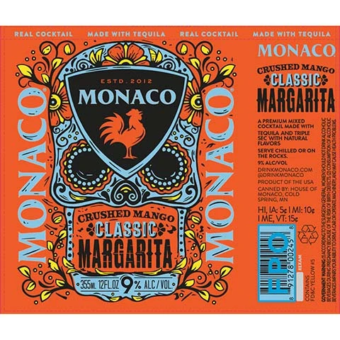 Monaco Crushed Mango Classic Margarita