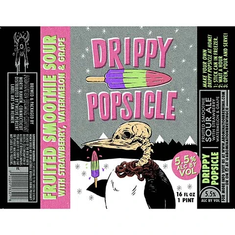 Abomination Drippy Popsicle Fruited Smoothie Sour Ale (Strawberry, Watermelon, & Grape)