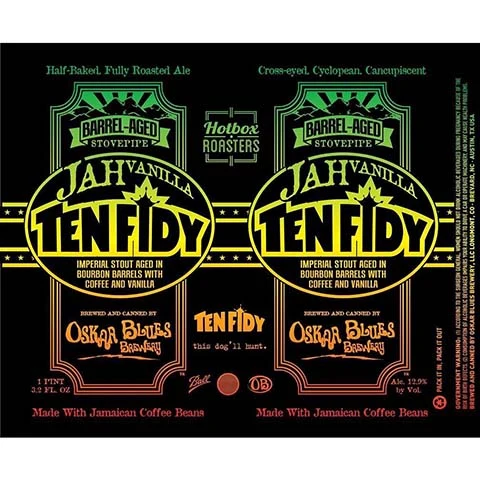 Oskar Blues JAHvanilla Barrel Aged Ten FIDY Imperial Stout