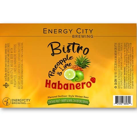 Energy City Bistro Pineapple & Lime Habanero Berliner Weisse Beer