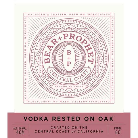 Bear + Prophet Central Coast Rested On Oak Vodka