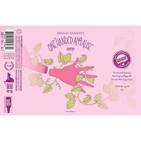 Paradox Brewery One Handed Applause: Zappa IPA