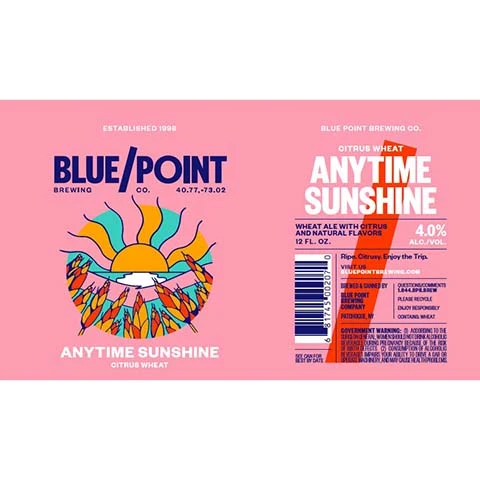Blue Point Anytime Sunshine Citrus Wheat Ale