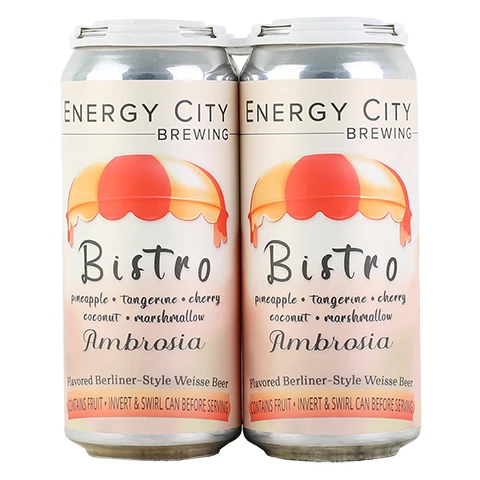 Energy City Bistro Ambrosia Berliner Style Weisse (pineapple, tangerine, cherry, coconut)