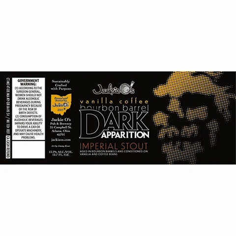 Jackie O's Vanilla Coffee Bourbon Barrel Dark Apparition Imperial Stout