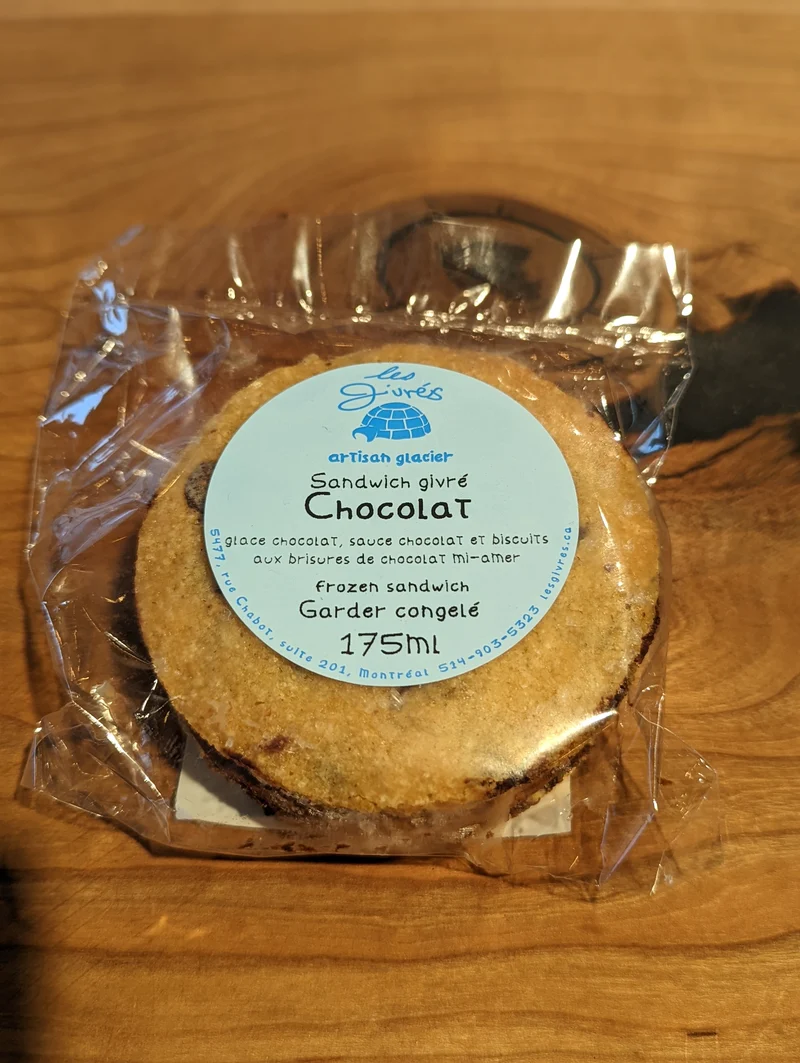 Sandwich givré au chocolat