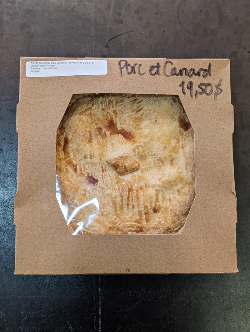 Tourtière Porc Braisé et Canard