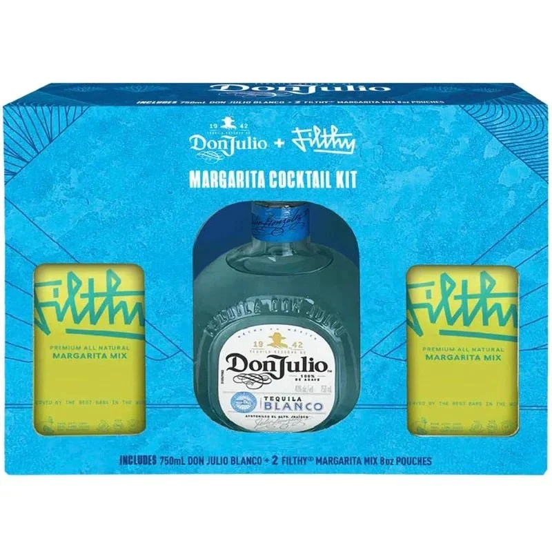 Don Julio Blanco Tequila + 2 Filthy Margarita Mix Gift Set Pack