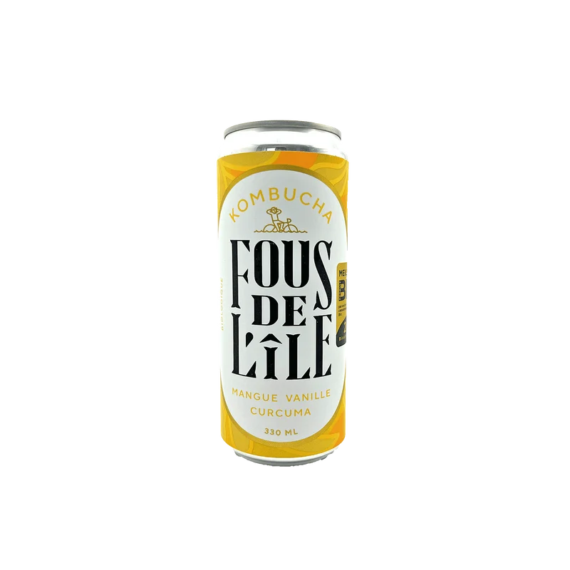 Fous de L'île - Kombucha Mangue Vanille Curcuma - 33cl