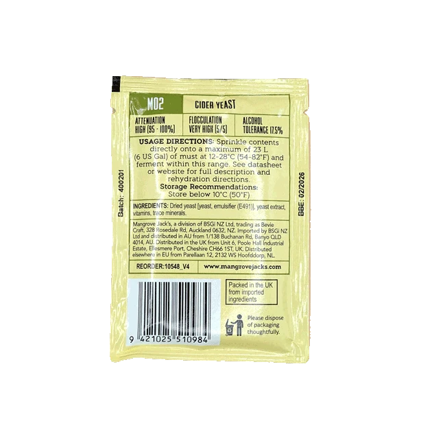 Levure de Cidre - Cider M02 Mangrove Jack's - 9g