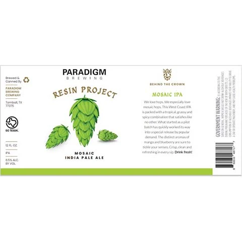 Paradigm Resin Project Mosaic IPA