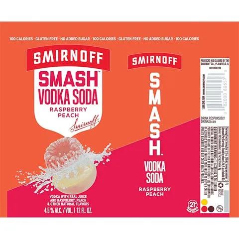 Smirnoff Smash Raspberry Peach Vodka Soda