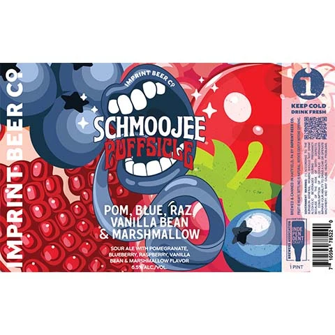 Imprint Schmoojee Puffsicle Pom, Blue Raz, Vanilla Bean & Marshmallow Sour