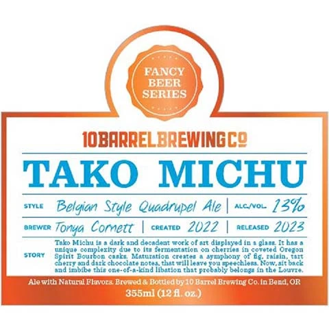 10 Barrel Tako Michu Belgian Quadrupel