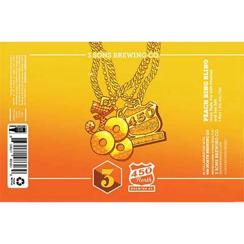 3 Sons Peach Ring Bling Sour