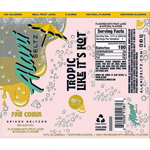 Alani Seltz Pina Colada Spiked Seltzer