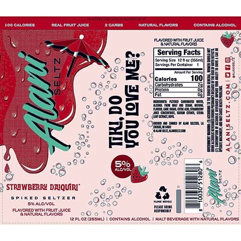 Alani Seltz Strawberry Daiquiri Spiked Seltzer