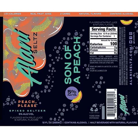Alani Seltz Peach, Please Spiked Seltzer