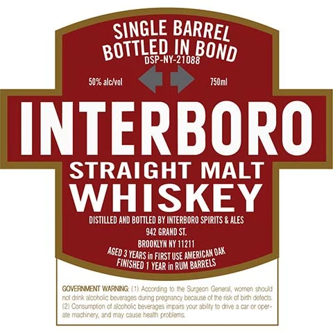Interboro Single Barrel Straight Malt Whiskey