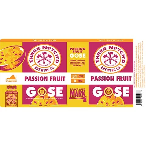 Three Notch'd Passion Fruit Gose Ale