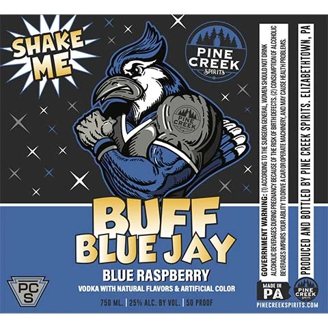 Pine Creek Buff Blue Jay Blue Raspberry Vodka