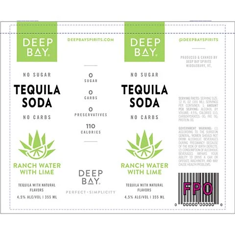 Deep Bay Ranch Water with Lime Tequila Soda
