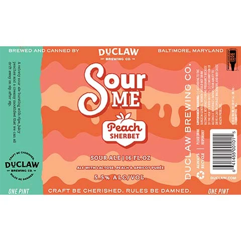 Duclaw Sour Me Peach Sherbet Sour Ale