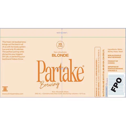 Partake Blonde (Non-Alcoholic)