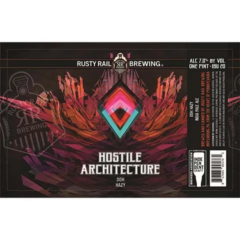 Rusty Rail Hostile Architecture Hazy IPA