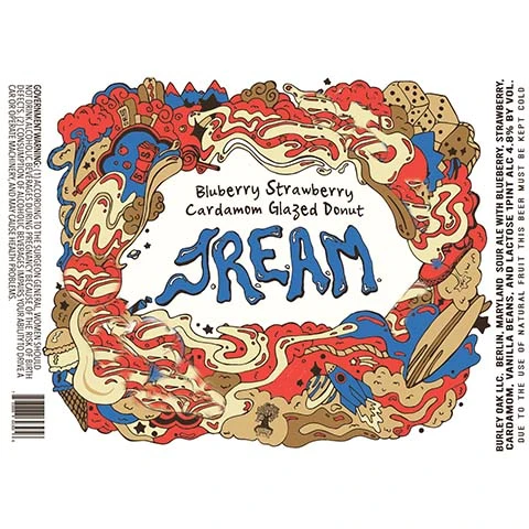 Burley Oak Blueberry Strawberry Cardamom Glazed Donut JREAM Sour Ale