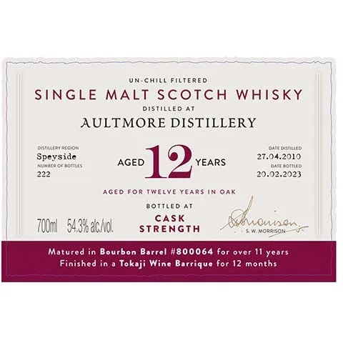 A.D. Rattray Aultmore Aged 12 Years Single Malt Scotch Whisky