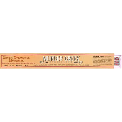 Murder Creek Orange Dreamcicle Moonshine