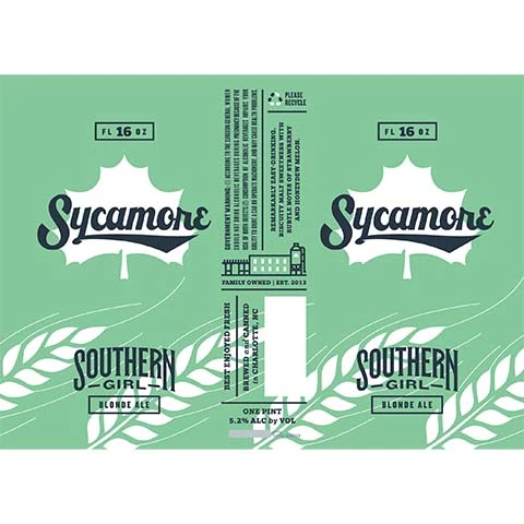 Sycamore Southern Girl Blonde Ale (Strawberry, Honey Dew)
