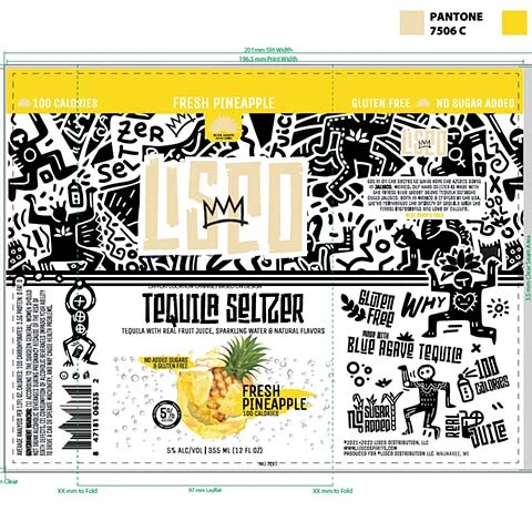Lisco Fresh Pineapple Tequila Seltzer