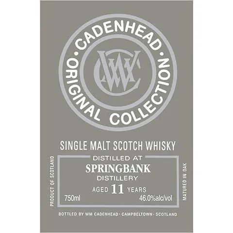 Cadenhead 11 Year Old 'Original Collection - Springbank' Single Malt Scotch Whisky