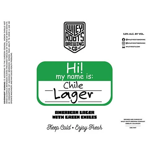 Wiley Roots Hi! My Name Is: Chile Lager