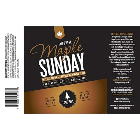 Lone Pine Imperial Maple Sunday Imperial Brown Ale