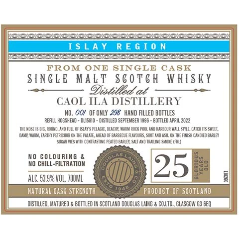 Douglas Laing Single Cask Caol Ila 25-Year-Old Scotch Whisky