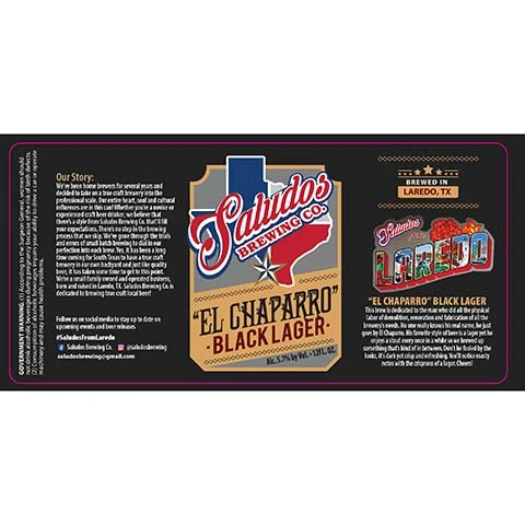 Saludos El Chaparro Black Lager