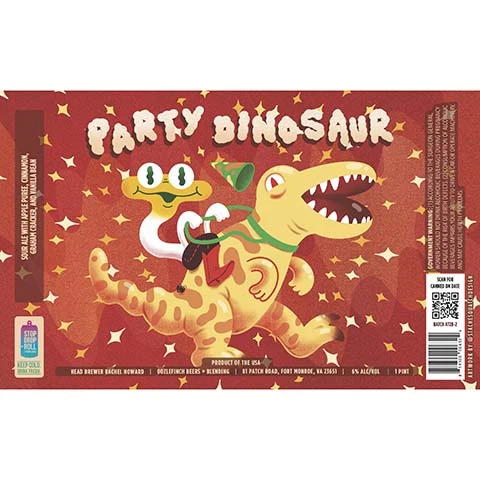 Oozlefinch Party Dinosaur Sour Ale (Apple Puree, Graham Cracker, Vanilla Bean)
