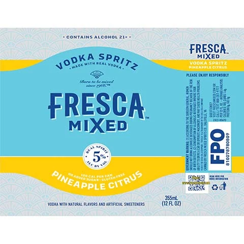 Fresca Mixed Vodka Spritz Pineapple Citrus