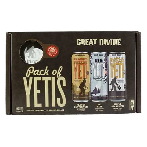 Great Divide Pack of Yetis 3-Pack with Glass