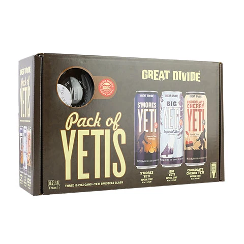 Great Divide Pack of Yetis 3-Pack with Glass