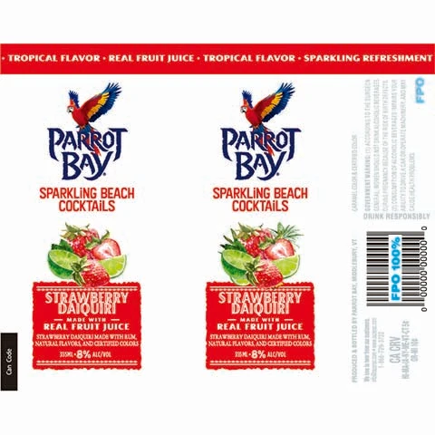 Parrot Bay Strawberry Daiquiri Sparkling Beach Cocktails