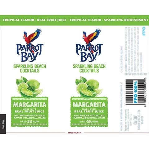 Parrot Bay Margarita Sparkling Beach Cocktails