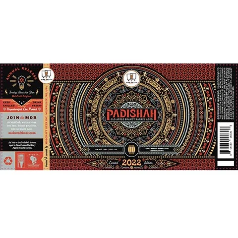 Mobcraft Padishah Great Lakes Distillery Apple Brandy Barrel Aged Imperial Stout 2022