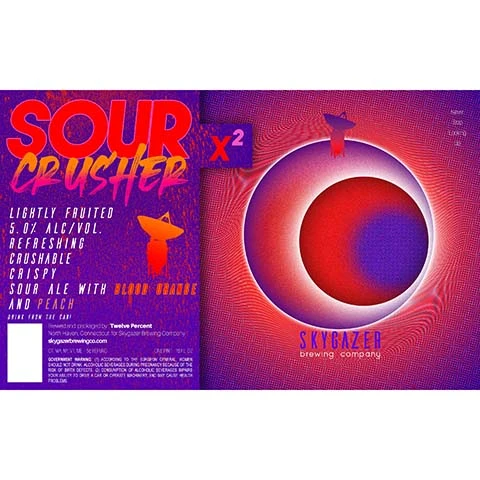 Skygazer Sour Crusher X2 Blood Orange and Peach Sour Ale
